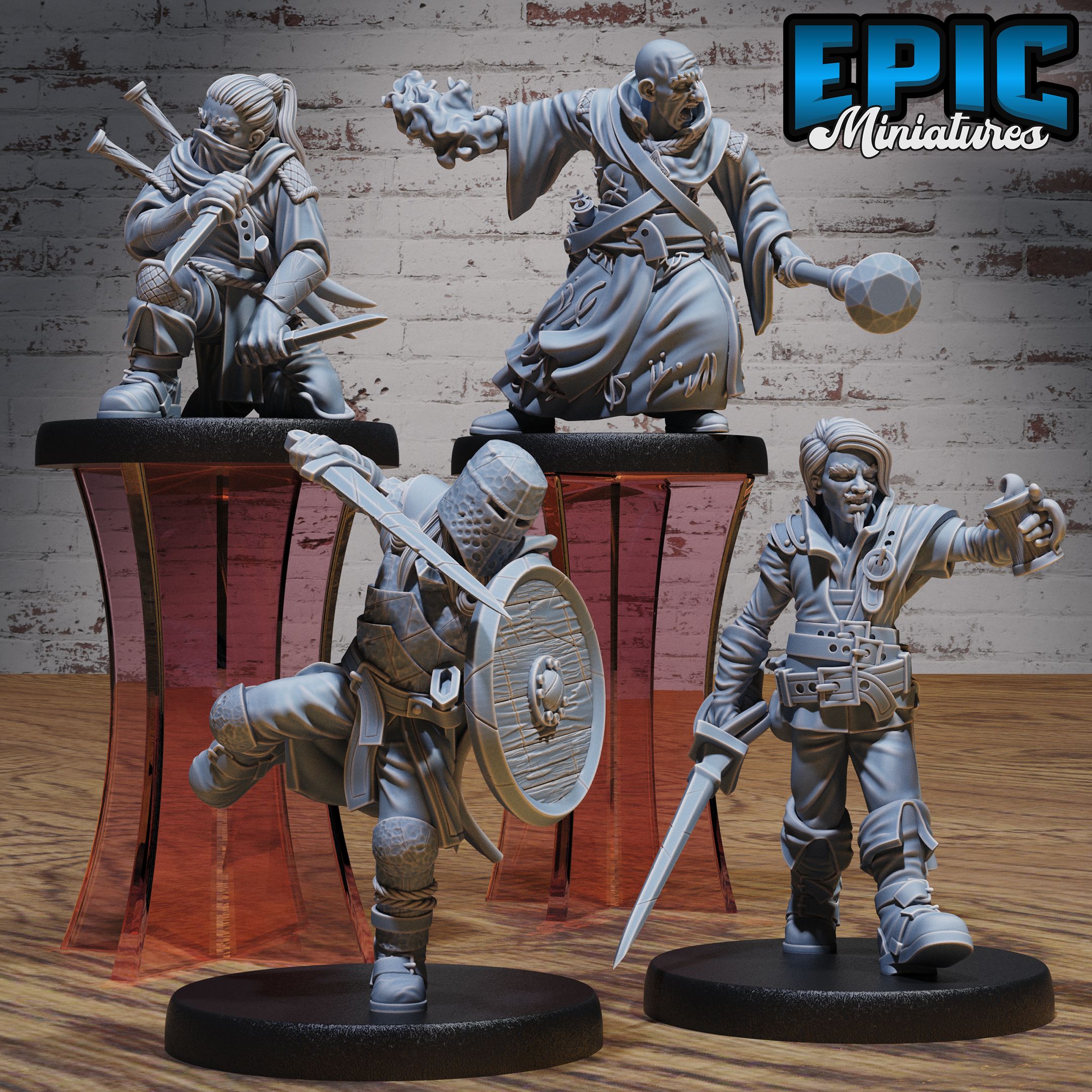Tavern NPC Set / Human Warrior / Male Villager / Humanoid Character / Settler / Brave Fighter / Village Guard/ Mysterious Colonist